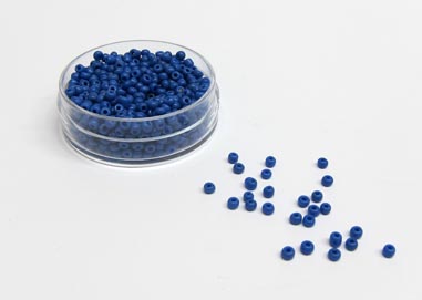 Glasperlen 2,2 / 3mmD blau satt